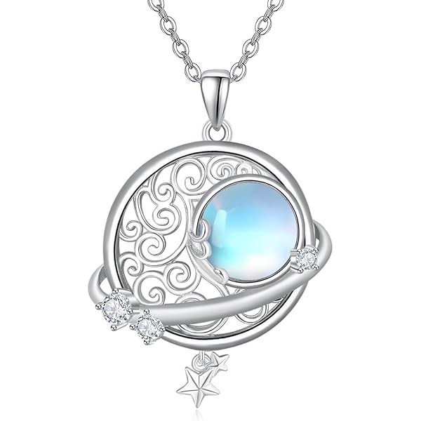 Amazon.com: Zhi Kexin Planet Necklace Moon Pendant 925